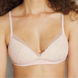 Soma Pink Wireless Lace Trim Bra NWT